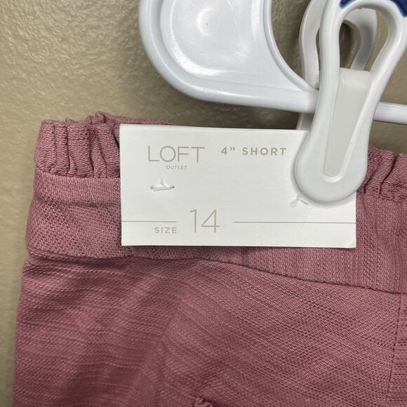 Ann Taylor Loft Outlet Ruffled 4” Shorts Rose Pink Women Plus Size 14 NEW - Picture 8 of 8